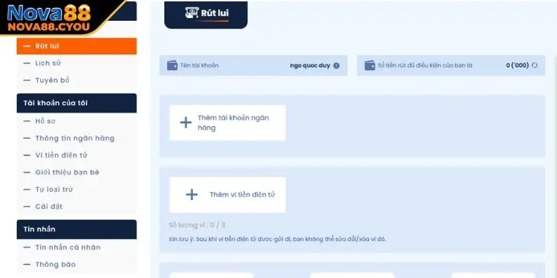 Giới thiệu về hướng dẫn rút tiền Nova88